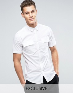 Рубашка скинни с короткими рукавами в стиле милитари Only &amp; Sons - Белый