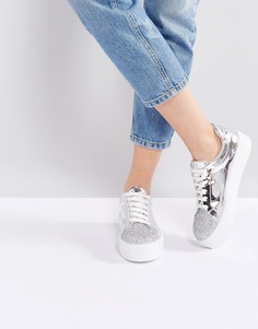 Кроссовки на шнуровке ASOS DAZZLE - Серебряный