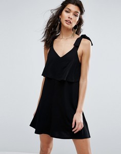 Двухслойный сарафан с бретелями ASOS - Черный