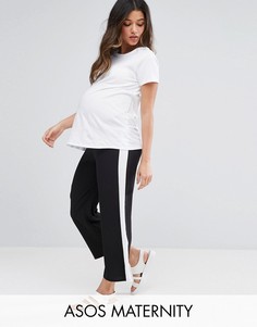 Широкие брюки в полоску ASOS Maternity - Черный