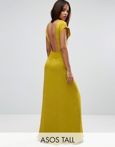 Платье макси с квадратным вырезом сзади ASOS TALL - Желтый