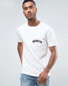 Футболка с асимметричными швом и карманом в японском стиле Jack &amp; Jones Originals - Кремовый