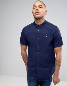 Темно-синяя рубашка классического кроя из ткани пике Lyle &amp; Scott - Темно-синий