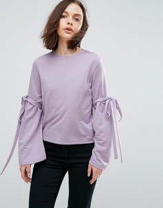 Топ с завязками на рукавах ASOS - Фиолетовый