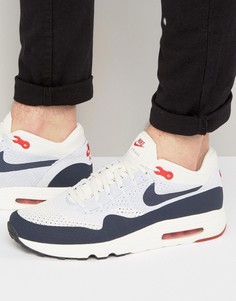Белые кроссовки Nike Air Max 1 Ultra 2.0 Flyknit 875942-100 - Белый