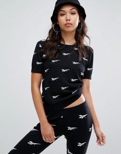 Топ с принтом Reebok Classics - Черный