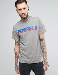 Серая меланжевая футболка с логотипом в стиле 80-х Penfield Montoya - Серый