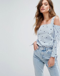 Топ с сердечками Miss Selfridge - Синий