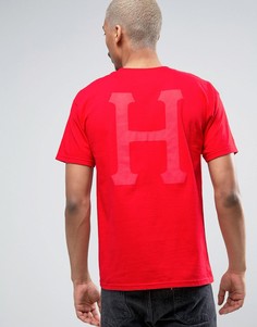 Футболка c классическим логотипом на спине HUF - Красный