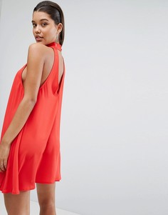 Свободное платье с открытой спиной Parallel Lines - Красный