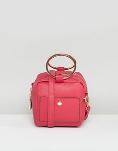 Миниатюрная сумка через плечо с металлической ручкой New Look - Розовый