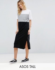Платье миди в стиле колор блок ASOS TALL - Мульти