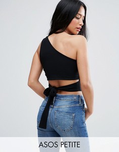 Топ на одно плечо с открытой спиной ASOS PETITE - Черный