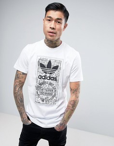 Белая футболка с принтом adidas Originals BP8988 - Белый