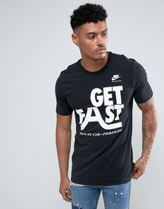 Черная футболка с крупным логотипом Nike 833248-010 - Черный