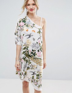 Асимметричное платье миди с вышивкой ASOS PREMIUM - Мульти