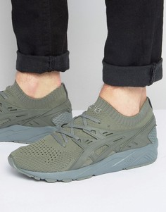 Зеленые кроссовки с трикотажной отделкой Asics Gel-Kayano H705N 8181 - Зеленый