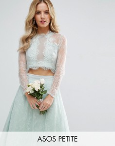 Топ с кружевной вставкой ASOS PETITE Bridesmaid - Зеленый