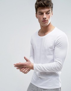Белый лонгслив с овальным вырезом ASOS - Белый