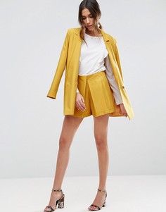 Шорты с жаккардовым узором в крапинку и складками ASOS - Желтый