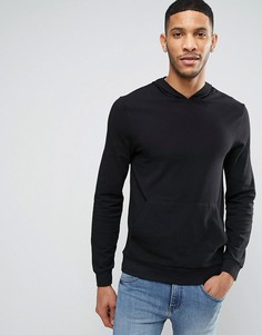 Худи из легкой черной ткани обтягивающего кроя ASOS - Черный