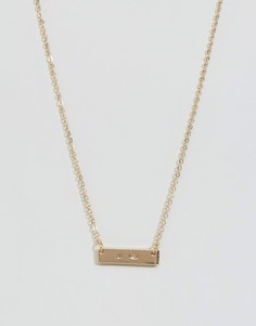Ожерелье с металлической пластиной DesignB - Золотой