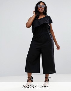 Хлопковый комбинезон на одно плечо ASOS CURVE - Черный