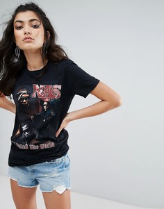 Футболка бойфренда в стиле ретро с принтом If I Ruled The World Nas Tour - Черный