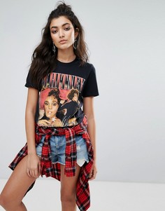 Футболка бойфренда с принтом Уитни Хьюстон - Черный Bravado Tour Merch