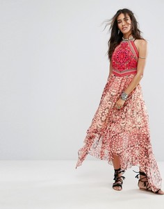 Платье макси с цветочным принтом Free People - Розовый