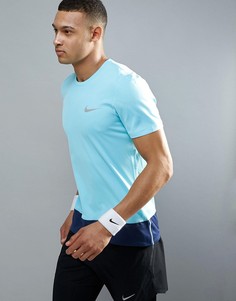 Синяя футболка Nike Running Breathe 833608-432 - Синий