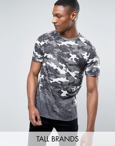 Футболка с камуфляжным принтом Jacamo TALL - Серый