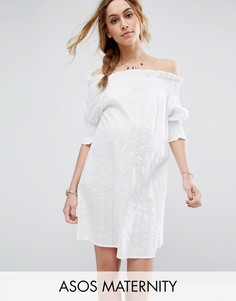 Фактурный сарафан с открытыми плечами ASOS Maternity - Красный