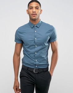 Синяя облегающая рубашка ASOS - Синий