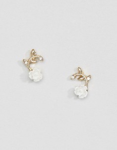 Серьги-гвоздики с цветочками ASOS - Золотой