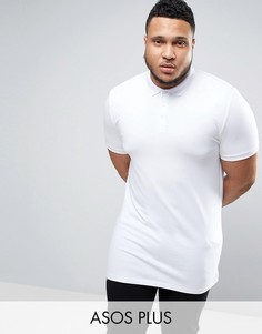 Белая обтягивающая футболка-поло ASOS PLUS - Белый