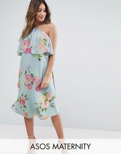 Платье с цветочным принтом ASOS Maternity - Серый
