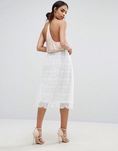 Кружевная юбка миди Boohoo - Белый