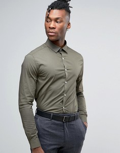 Облегающая рубашка цвета хаки ASOS - Зеленый