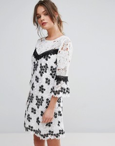Черно-белое кружевное платье Miss Selfridge - Мульти