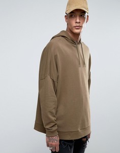 Свободный худи цвета хаки ASOS - Зеленый