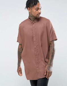 Розовая oversize-рубашка из вискозы ASOS - Розовый