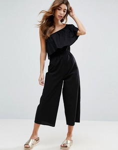 Хлопковый комбинезон на одно плечо ASOS - Черный