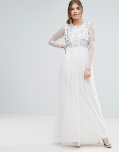 Платье макси с декоративной отделкой Boohoo - Белый