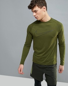 Зеленый лонгслив Nike Running Dry City 833572-331 - Зеленый