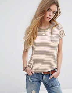 Узкая футболка с круглым вырезом и карманом на груди Maison Scotch - Мульти