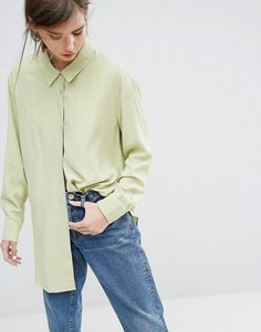 Мягкая рубашка из вискозы Weekday - Зеленый