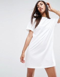 Платье-футболка с отворотами на рукавах ASOS Ultimate - Белый