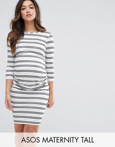 Облегающее платье в полоску ASOS Maternity - Белый