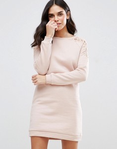 Платье с кружевной отделкой рукавов Vila - Розовый